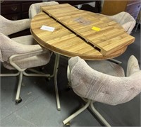 Vintage kitchen table w/ leaf & chairs 41x41x29