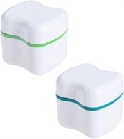 FOMIYES 2 Pcs Denture Bath Case Cup Box False