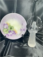 Antique Furstenberg Porcelain & Crystal Angel