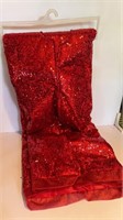 New Sequin Tree Skirt on Hanger Red Sparkley