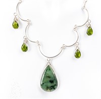 Jewelry Sterling Silver Green Aventurine Necklace