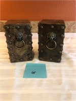 Pair of wooden bookends #68