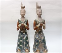 Two Chinese Sancai Ceramic Figurines