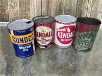 2 KENDALL, SUNOCO AND WOLFSHEAD CANS