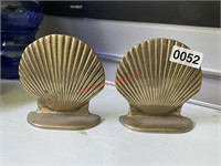 Brass Shell Book Ends (Living Room)