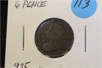 1901 Great Britain 6 Pence Silver Coin
