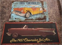 1955 & 1957 Chevrolet Metal Signs