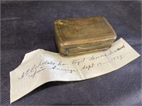 19th Century Brass Snuff Box & Mirror - Note