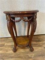 Leather Top Paw Foot Occasional Table