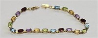 10K Gold Molti Gem Bracelet