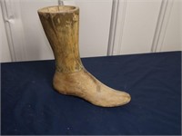 Antique Carved Wood FOOT !!! cobblers mold?