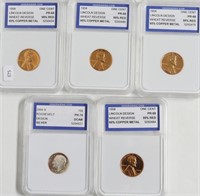 5// MIXED IGS GRADED COINS