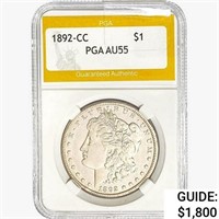 1892-CC Morgan Silver Dollar PGA AU55