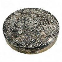Embossed Sterling Silver Compact w/ Mirror
