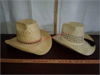 2 straw cowboy hats - Stagecoach resistorl 7 1/2,