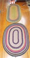 2 oval hand braided rugs 51x25” & 41x30”