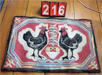 machine hooked rug 36x24” Roosters)