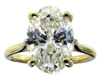 14k Gold 5.50 ct Oval VS Lab Diamond Ring