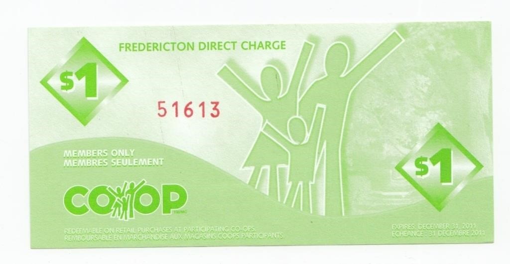 Fredericton New Brunswick $1 Scrip