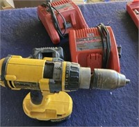 Dewalt Drill and charger plus Milwaukee chargers