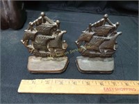 Ship Bookends, metal