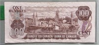 1975 Bank of Canada $100.00 Bank Note