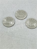 Canadian 3 dollar coins - 1969, 1981 & 1981