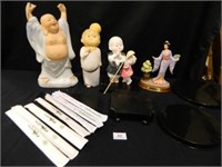 Asian Figurines; Assorted; ChopSticks; Bases;