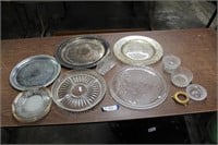 Collection of Metal & Glass Cake / Cookie Plates