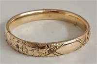 Antique 1/2” Fancy Etched Gold Filled Bracelet