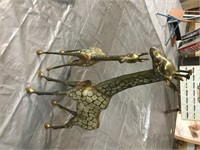 Set of Two Brass Giraffes