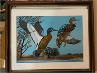 Painting of Two Ducks Flying