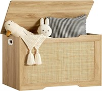 usikey 29.5 Storage Chest with Rattan  Wooden Stor