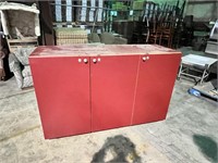 RED CABINET WITH 3 DRAWERS (LOCATED IN FAYETTEVILL