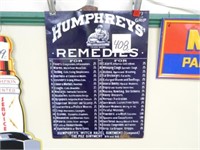 Tin Humphreys' Remedies Sign (17x22)