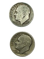 Two Roosevelt Dimes 5 Grams of silver selling less