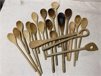 Old wooden kitchen spoons