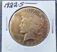 COIN - 1922-S SILVER PEACE DOLLAR