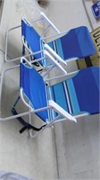 2 New Backpack Beach Chairs with Storage Pouch on