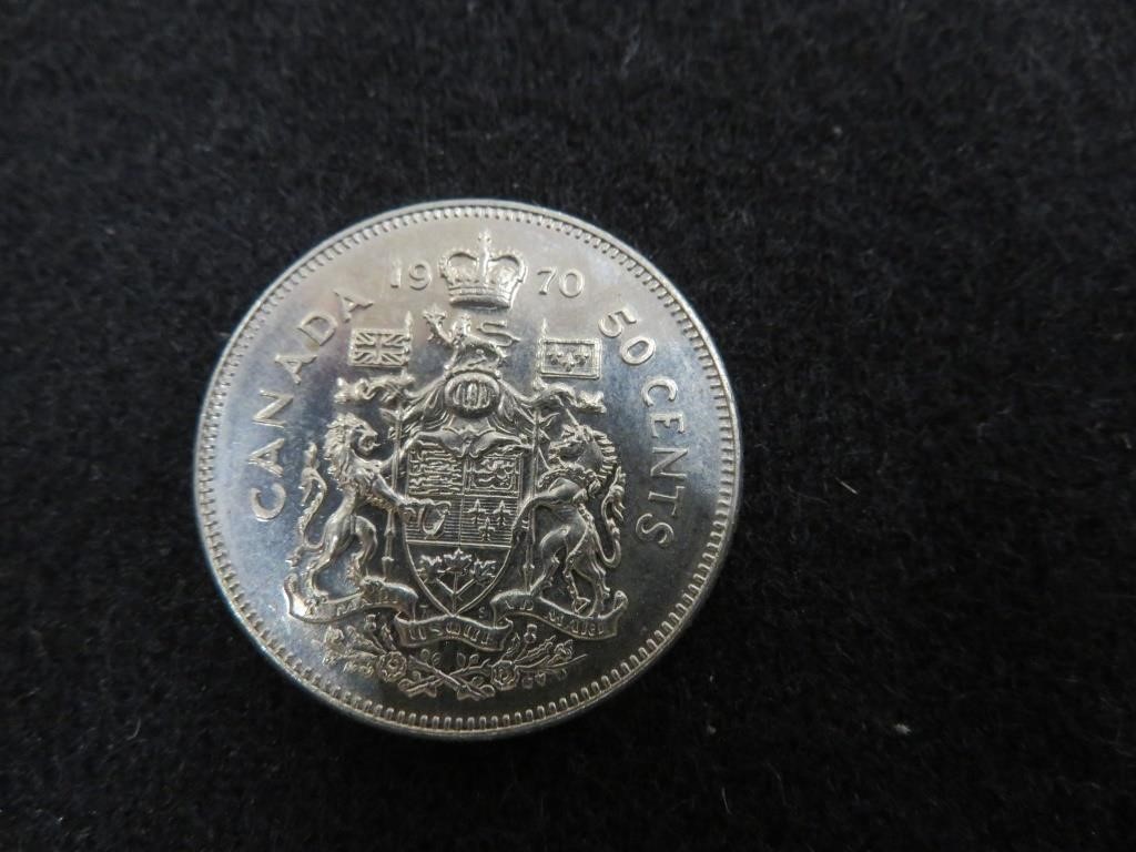 1970 Can 50 cent coin