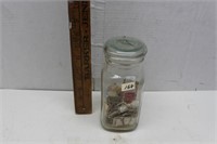 Jar With Old Stamps Inside