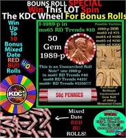 1-10 FREE BU RED Penny rolls with win of this 1989