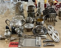 Large Lot Silver Plate