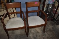 Two Pottery Barn Mahogany Arm Chairs