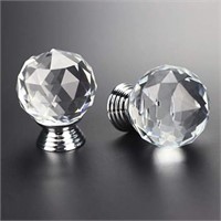 Teensery 7 Pcs Clear Round Crystal Handle 30mm