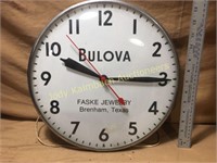 Vintage Bulova advertising Faskes Jewelry clock