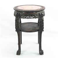 Large Chinese Ebonized Carved Plant Stand