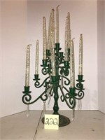 Green Candelabra with Lucite Candles