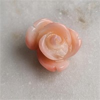 CERT 3 Ct Carved Italian Pink Coral, Round Shape,