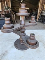 Unique wooden 3 tiered candle holder